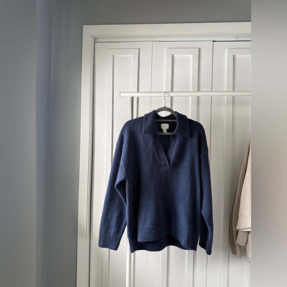 H&M Deep Blue V-Neck Sweater